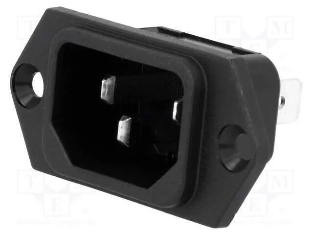 Conector: de alimenta&ccedil;&atilde;o, tomada, macho, 10A, 250.