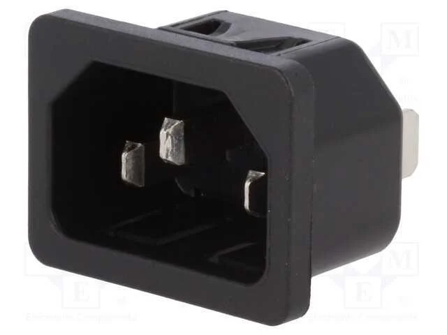 Conector: de Alimenta&ccedil;&atilde;o, Tomada, Macho, 10a, 250vac, Iec 60320