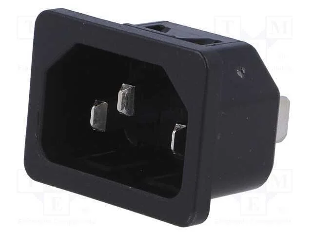 Conector: de Alimenta&ccedil;&atilde;o, Tomada, Macho, 10a, 250vac, Iec 60320