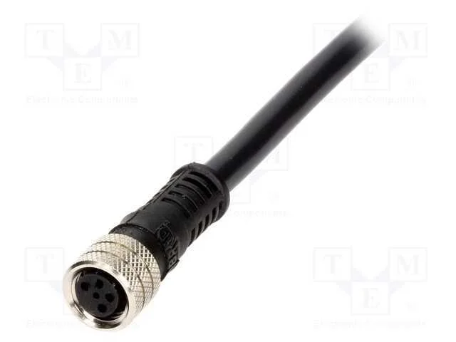 Conector: M8, f&ecirc;mea, PIN: 4, simples, com cabo, f.