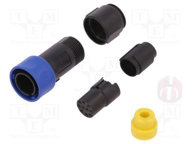 Conector: Redondos, Ficha, F&ecirc;mea, Pin: 10, Sem Contactos, com Cabo