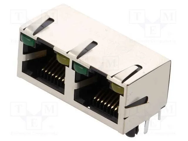 Tomada, Rj45, Cat: 5, Blindadas,Duplas,Com D&iacute;odo Led, Tht