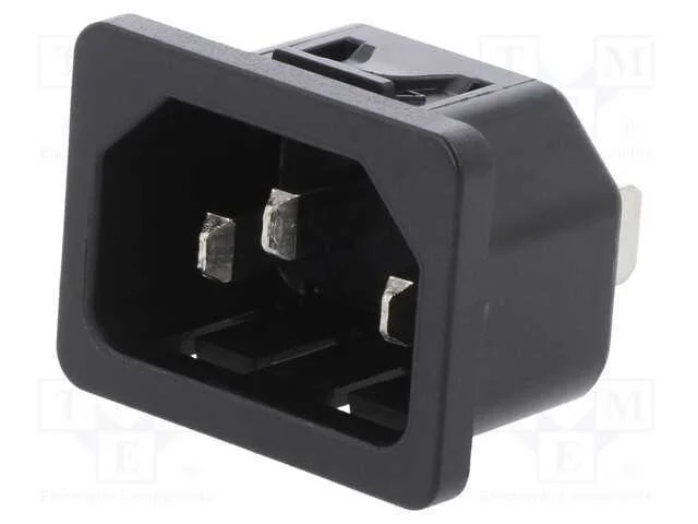 Conector: de alimenta&ccedil;&atilde;o, tomada, macho, 10A, 250.