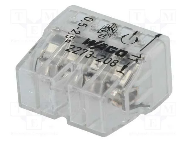 Conector r&aacute;pido, 2273, aperto de molas, 0,5&divide;2,5mm.