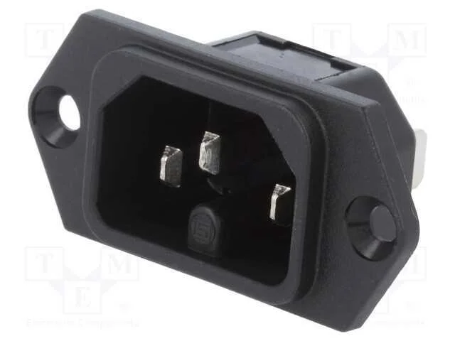 Conector: de alimenta&ccedil;&atilde;o, tomada, macho, 10A, 250.