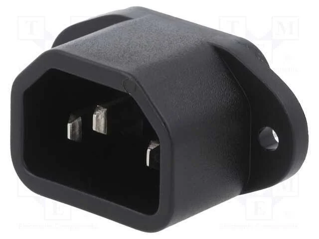 Conector: de alimenta&ccedil;&atilde;o, tomada, macho, 10A, 250.