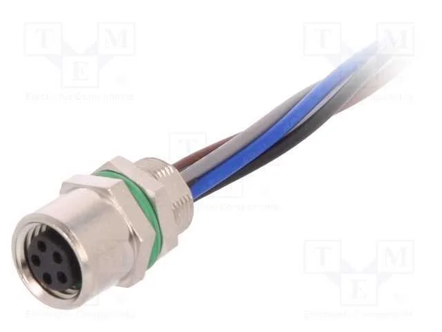 Conector: M8, F&ecirc;mea, Pin: 5, para Painel,Porca de Tr&aacute;s, Tomada