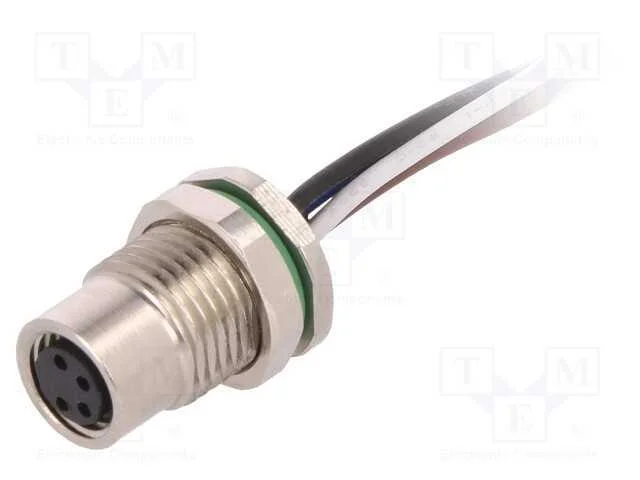 Conector: M8, F&ecirc;mea, Pin: 4, para Painel,Porca da Frente, Tomada