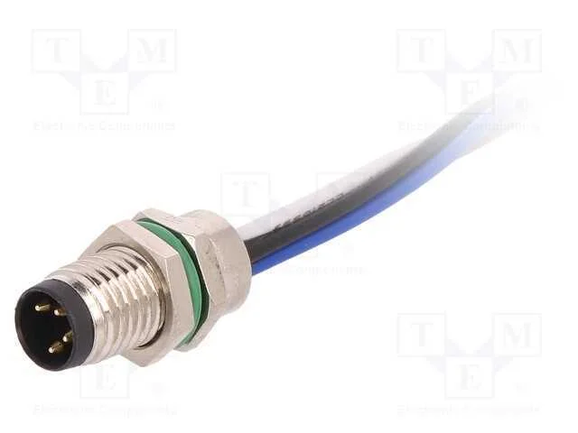 Conector: M8, Macho, Pin: 4, para Painel,Porca da Frente, Tomada