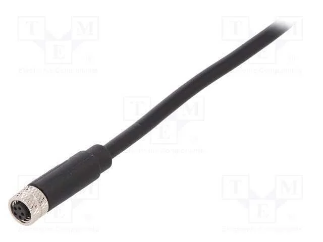 Conector: M8, f&ecirc;mea, PIN: 5, simples, com o anel .