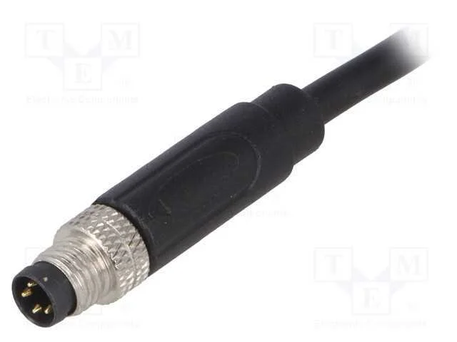 Conector: M8, Macho, Pin: 4, Simples, com o Anel Protetor,Com Cabo