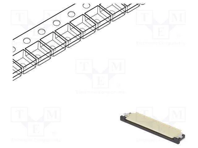 Conector: Ffc/Fpc, Horizontais, Pin: 40, Contactos Inferiores,Zif