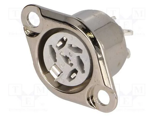 Tomada, Din, F&ecirc;mea, Pin: 6, Sistema: 240, Solda, 34v, 2a, Prateado