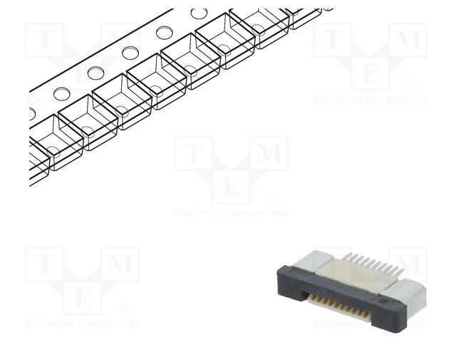 Conector: Ffc/Fpc, Horizontais, Pin: 10, Zif, Smt, 500ma, Estanhado