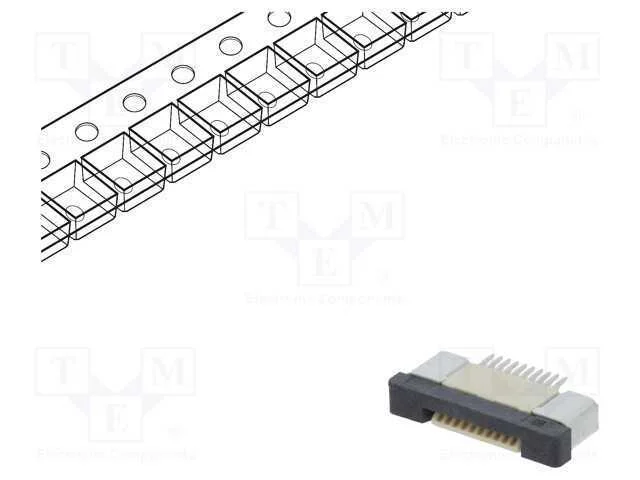 Conector: Ffc/Fpc, Horizontais, Pin: 10, Zif, Smt, 500ma, Estanhado