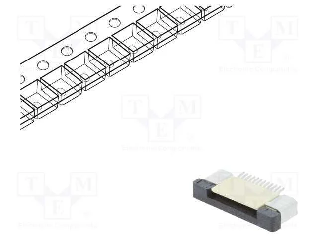 Conector: Ffc/Fpc, Horizontais, Pin: 12, Zif, Smt, 500ma, Estanhado