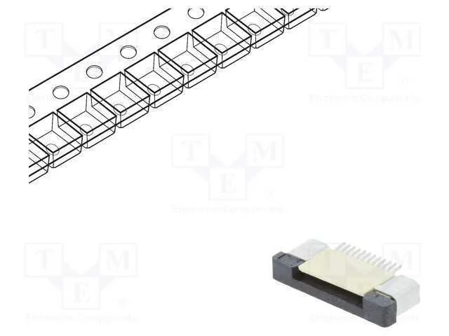Conector: Ffc/Fpc, Horizontais, Pin: 12, Zif, Smt, 500ma, Estanhado