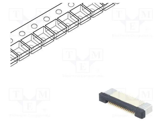 Conector: Ffc/Fpc, Horizontais, Pin: 16, Zif, Smt, 500ma, Estanhado