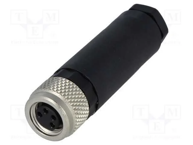 Conector: M8, F&ecirc;mea, Pin: 4, Simples, com Cabo, Ficha