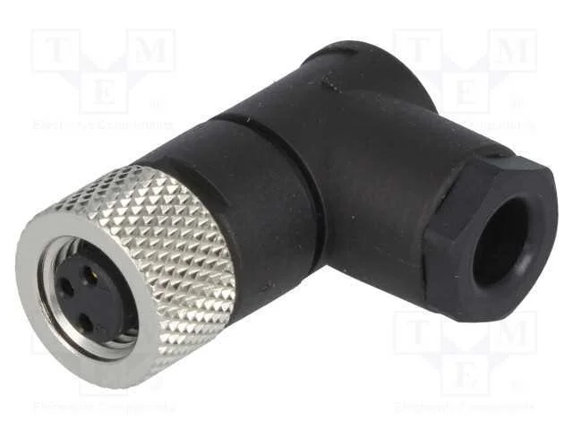 Conector: M8, F&ecirc;mea, Pin: 3, Angulares 90, com Cabo, Ficha