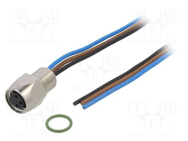 Conector: M8, 0,5m, f&ecirc;mea, PIN: 3, para painel,to.
