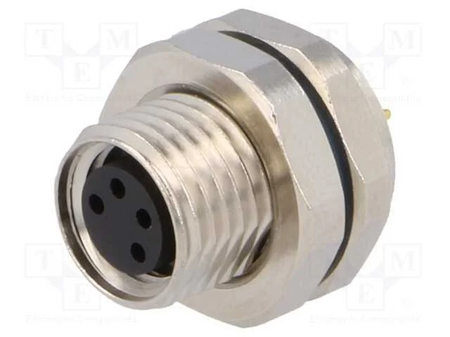 Conector: M8, F&ecirc;mea, Pin: 4, para Painel,Torcidos, Tomada