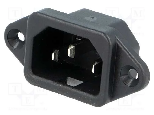 Conector: de alimenta&ccedil;&atilde;o, tomada, macho, 10A, 250.