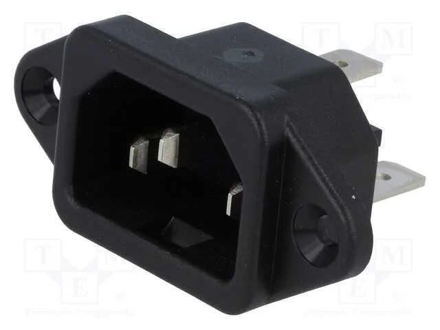Conector: de alimenta&ccedil;&atilde;o, tomada, macho, 10A, 250.
