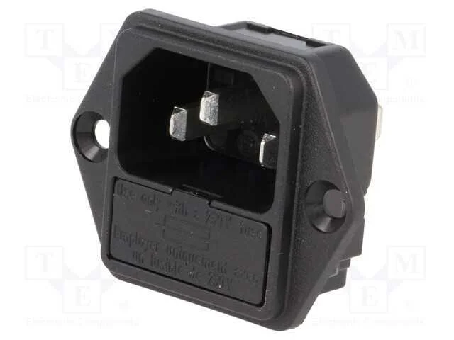 Conector: de alimenta&ccedil;&atilde;o, tomada, macho, 10A, 250.