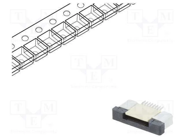 Conector: Ffc/Fpc, Horizontais, Pin: 8, Zif, Smt, 500ma, Estanhado
