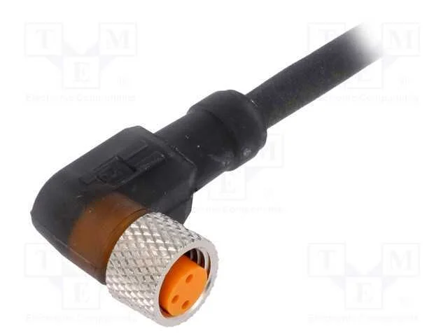 Conector: M8, 5m, F&ecirc;mea, Pin: 3, Angulares 90, Ficha, Pur