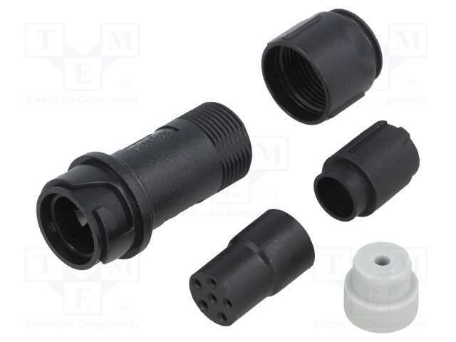 Conector: redondos, ficha, f&ecirc;mea, PIN: 6, sem con.