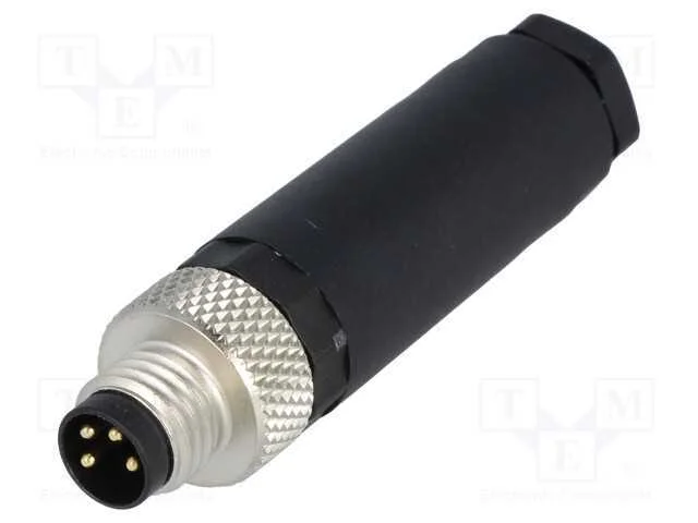 Conector: M8, Macho, Pin: 4, Simples, com Cabo, Ficha