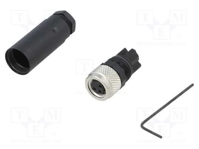 Conector: M8, f&ecirc;mea, PIN: 3, simples, com cabo, f.