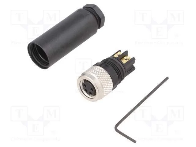 Conector: M8, f&ecirc;mea, PIN: 4, simples, com cabo, f.