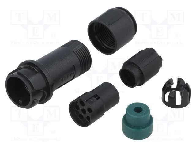 Conector: Redondos, Ficha, F&ecirc;mea, Pin: 6, Sem Contactos, com Cabo
