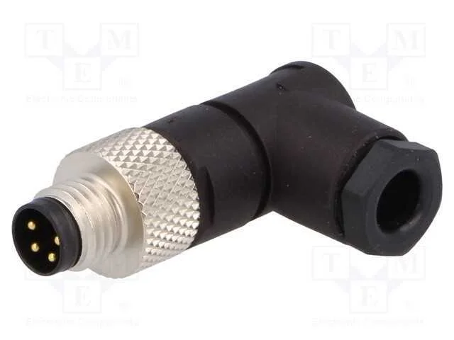 Conector: M8, Macho, Pin: 4, Angulares 90, com Cabo, Ficha