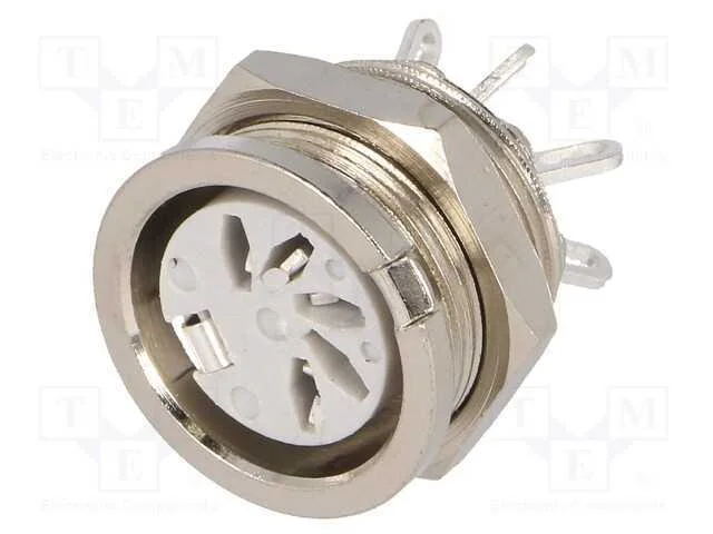 Tomada, Din, F&ecirc;mea, Pin: 5, Sistema: 180, para Painel,Roscado, 34v
