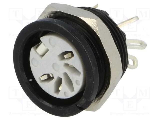 Tomada, Din, F&ecirc;mea, Pin: 5, Sistema: 180, para Painel,Roscado, 34v