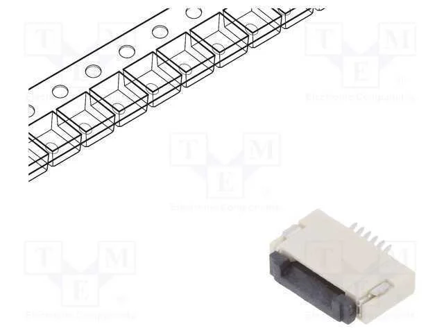 Conector: Ffc/Fpc, Horizontais, Pin: 6, Zif, Smt, 500ma, Estanhado