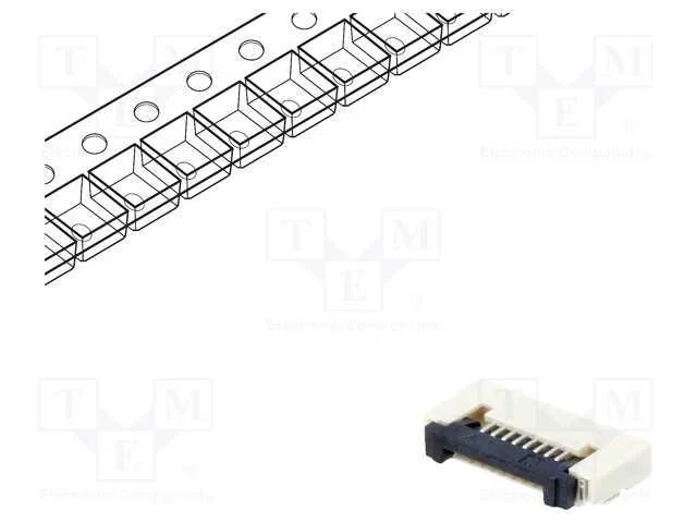 Conector: Ffc/Fpc, Horizontais, Pin: 8, Zif, Smt, 500ma, Estanhado