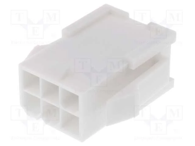 Ficha, Fio-Fio, Macho, Mini-Fit Jr, 4,2mm, Pin: 6, Sem Contactos