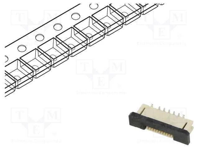 Conector: Ffc/Fpc, Verticais, Pin: 10, Zif, Smt, 30v, 0,5a, Estanhado