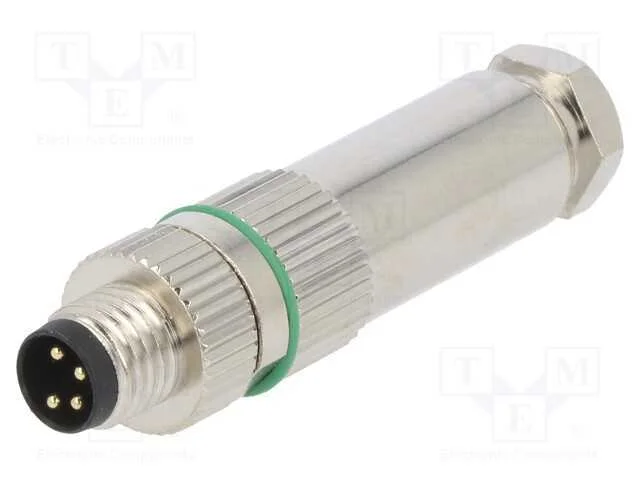 Conector: M8, Macho, Pin: 4, Simples, com Cabo, Ficha, 3a, Ip65,Ip67