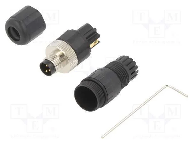 Conector: M8, Macho, Pin: 3, Simples, com Cabo, Ficha, 3a, Ip65, 60v