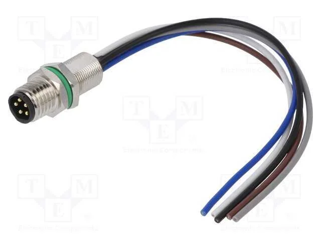 Conector: M8, macho, PIN: 5, simples, para painel.
