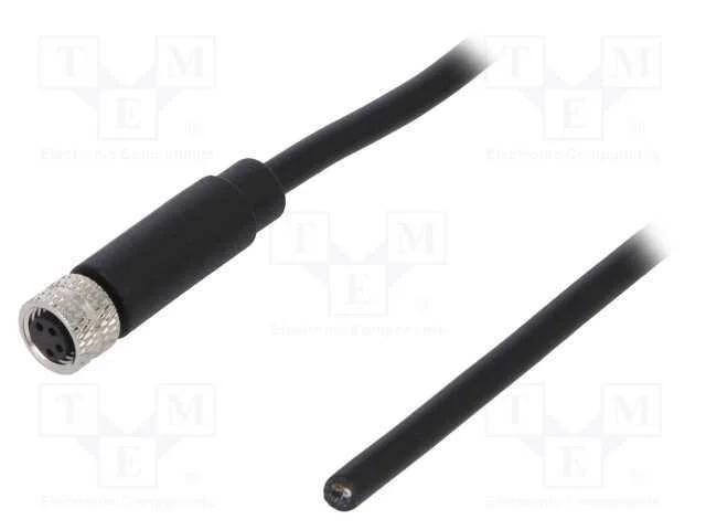 Conector: M8, f&ecirc;mea, PIN: 4, simples, com o anel .
