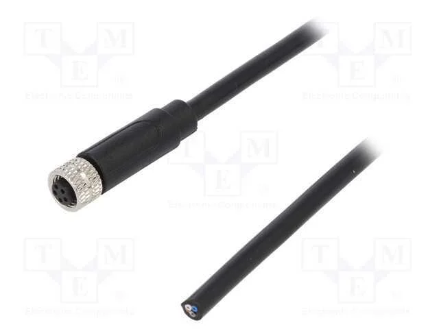 Conector: M8, f&ecirc;mea, PIN: 5, simples, com o anel .