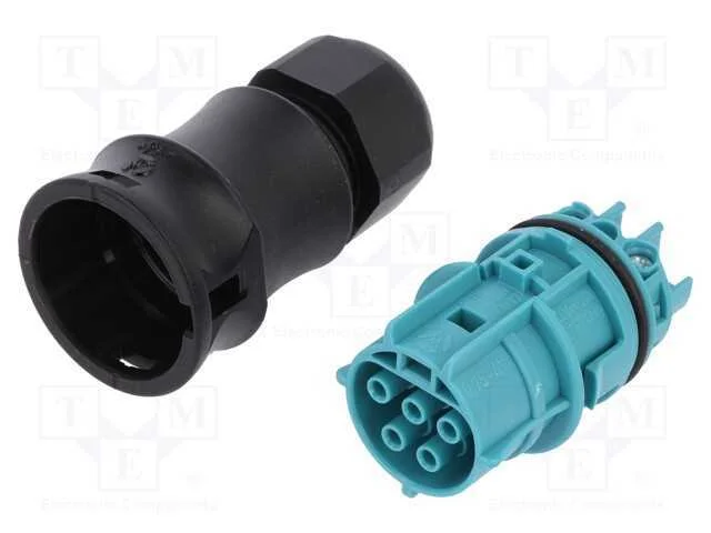 Conector: Redondos, Ficha, Rst, F&ecirc;mea, Pin: 5, Prateado, 20a, 250v