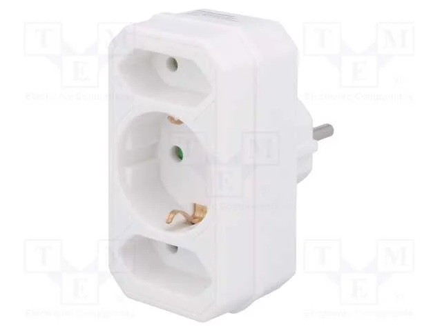Conector: de alimenta&ccedil;&atilde;o, multiplicador, branca, .